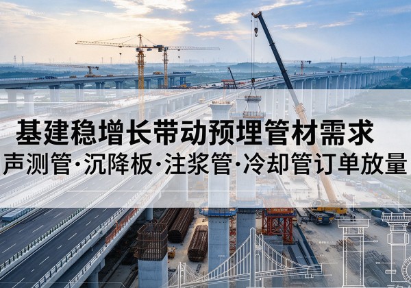 两当基建稳增长带动预埋监测管材需求，声测管、沉降板、注浆管订单持续放量